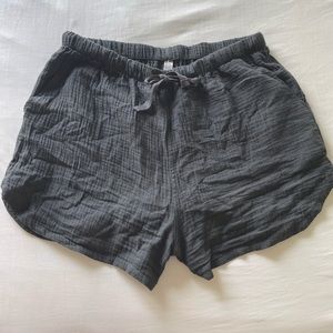 Stars Above Grey Cotton Shorts with Tie Waist